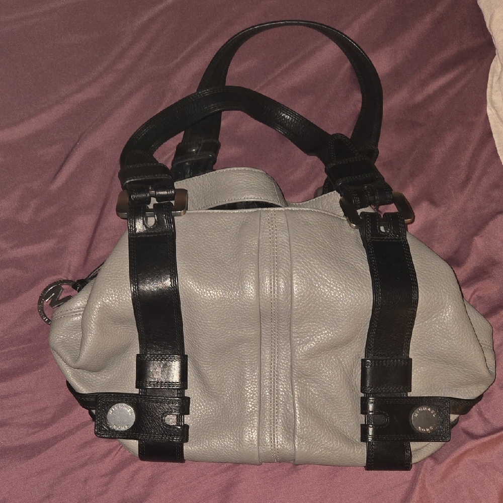 Michael Kors Gray And Black Harness Bag